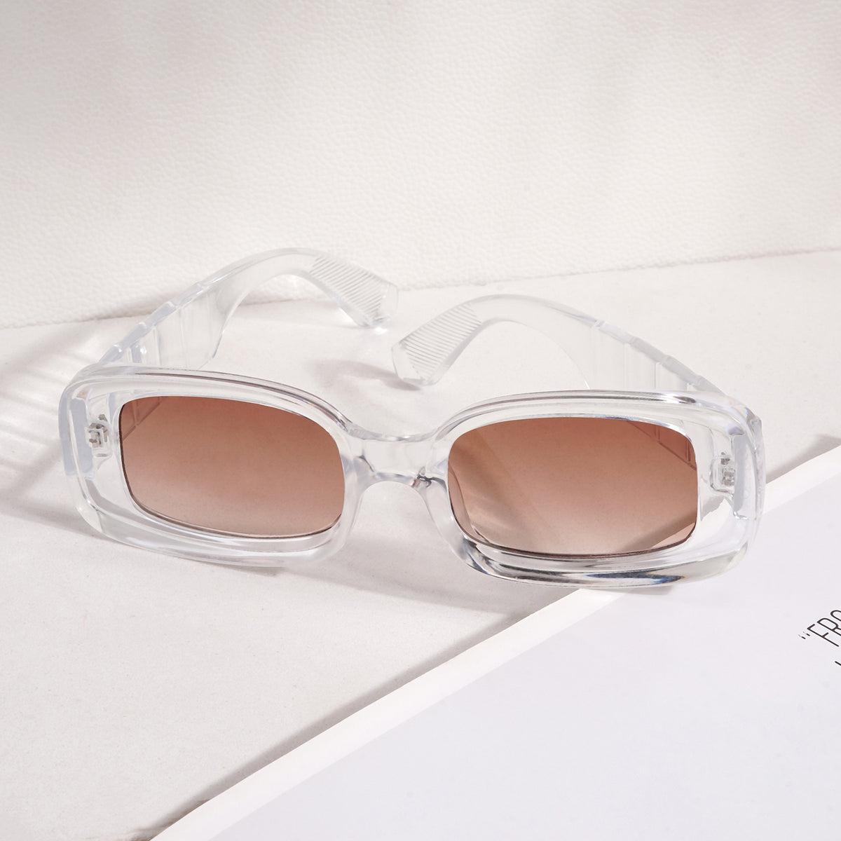 Arcadia Rectangular White Sunglasses