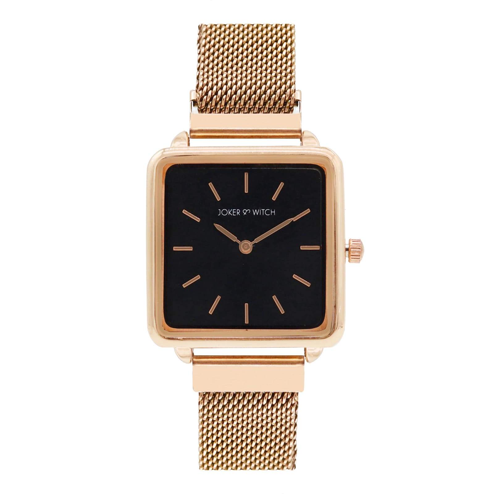 joker black face rose gold watch
