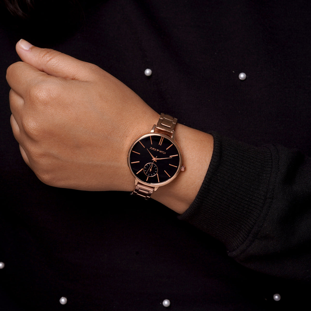Shop Joker Witch Black Dial Rose gold Watch for Women Online