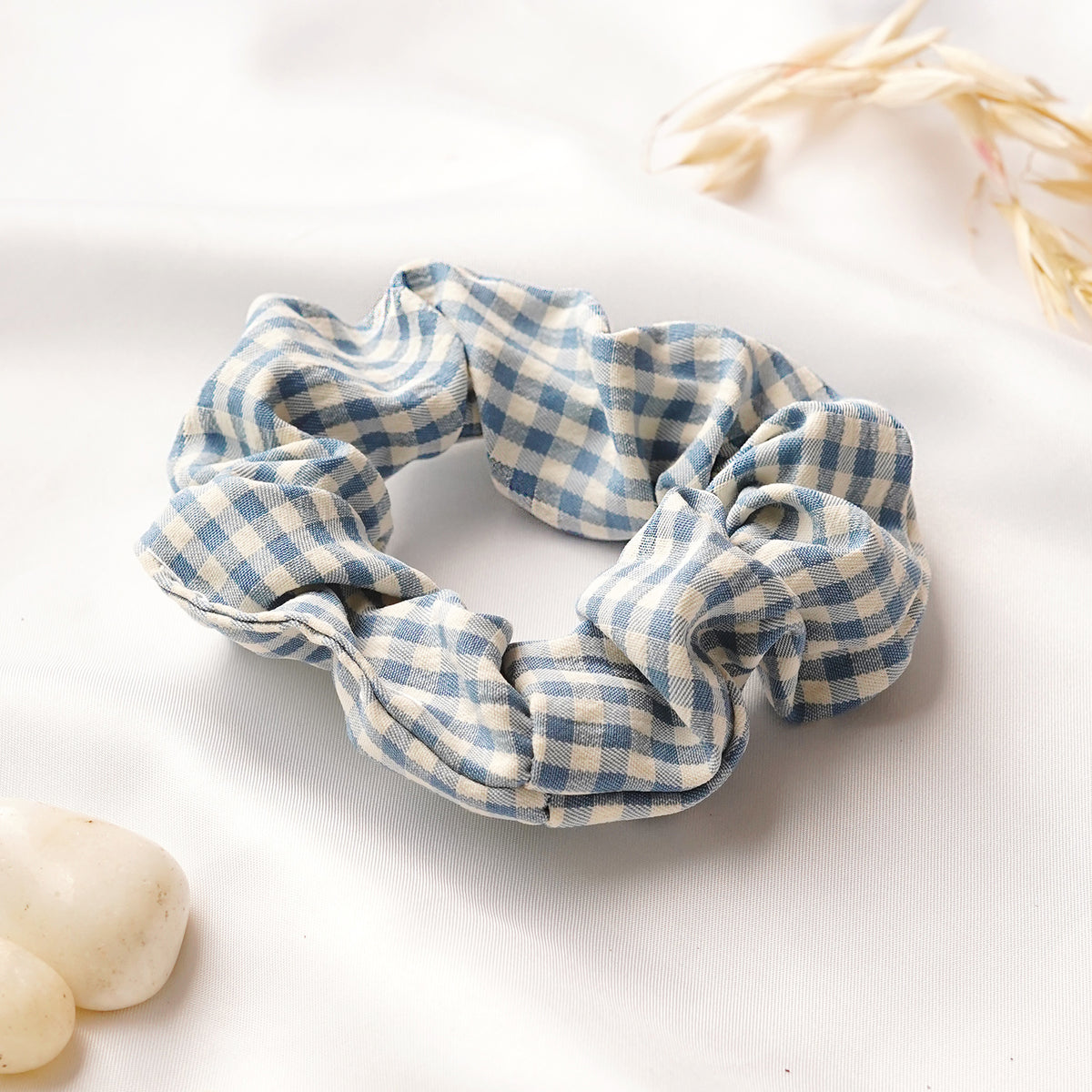 Bewitched Lavie Blue Plaid Scrunchie For Women