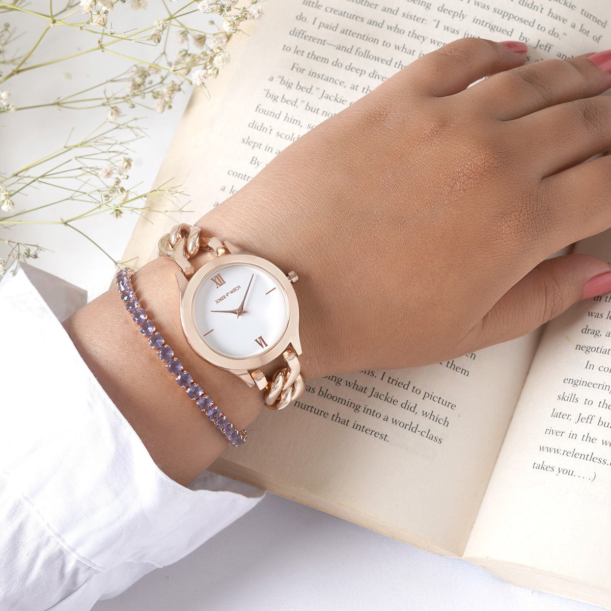 Klara Rose Gold Watch Bracelet Stack