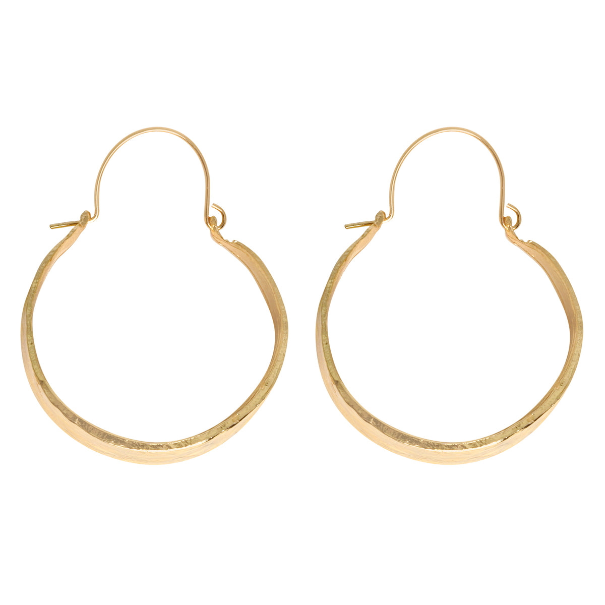 Shop Online Joker & Witch Hammered Gold Bold Hoop Earrings For Women