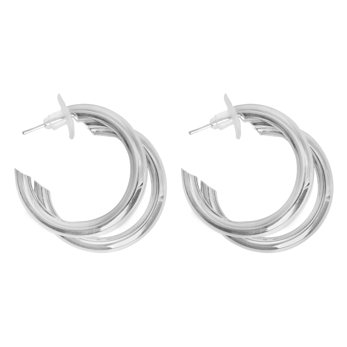 Claudia Silver Hoop Earrings - Main Image