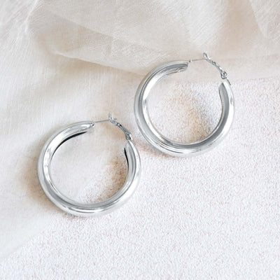 Classic Bold Silver Hoops - Joker & Witch