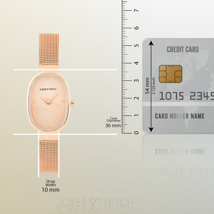 Enola Rose Gold Small Oval Dial Mesh Strap Women's Watch