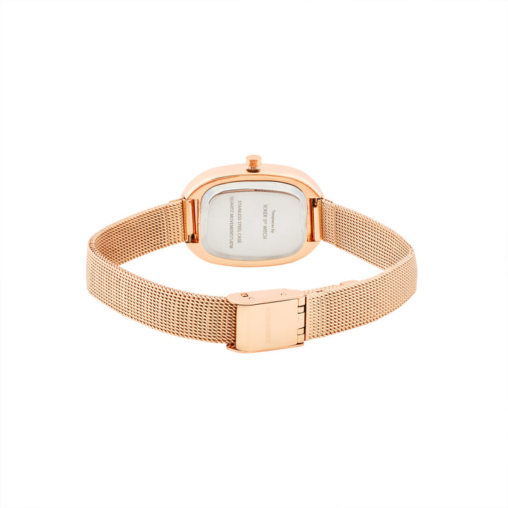 Enola Rose Gold Small Oval Dial Mesh Strap Women's Watch