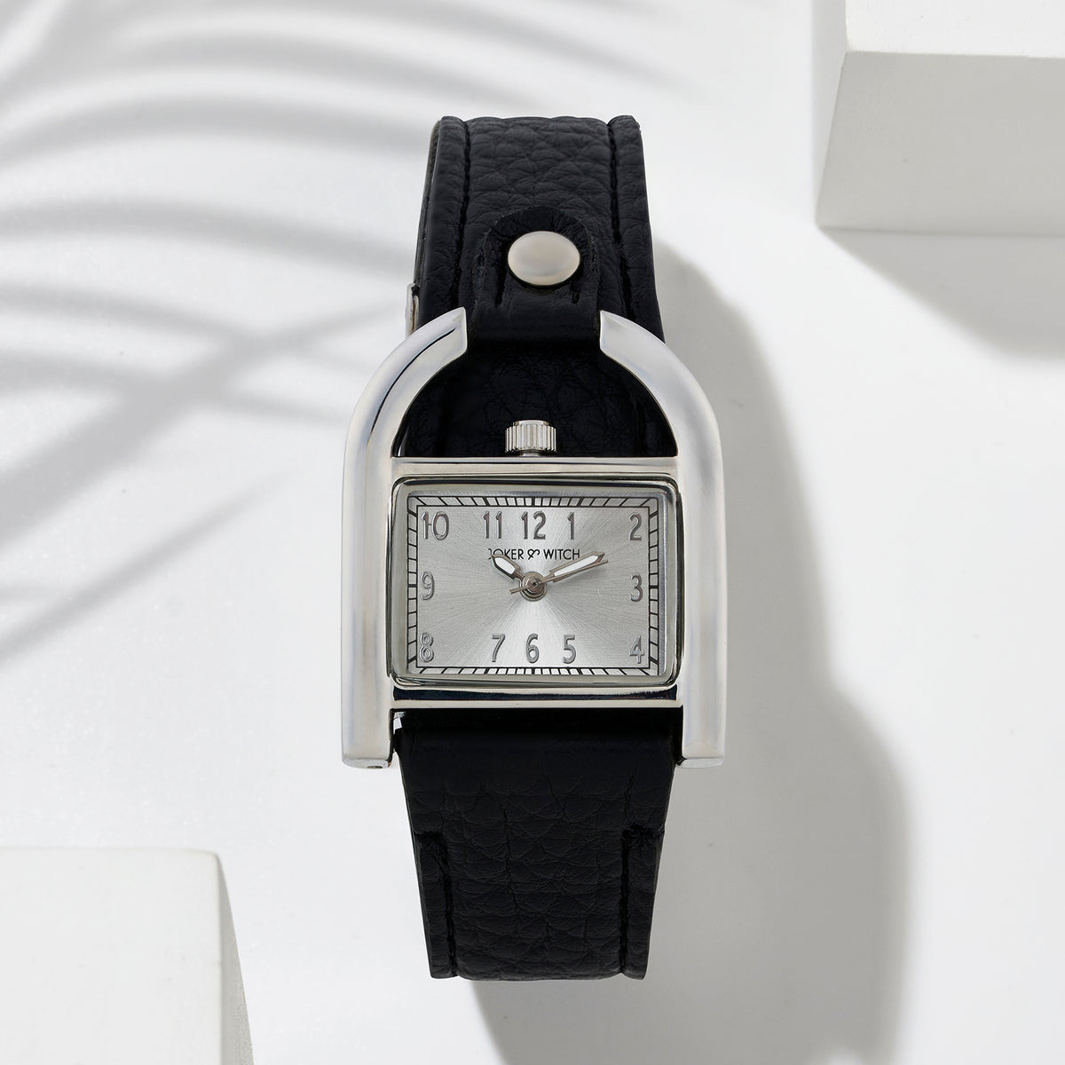 Shop Online Dara Rectangle Dial Silver Watch With Black PU Strap Watch ...