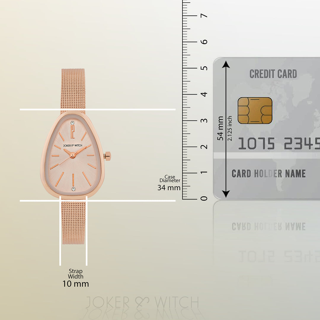 Maris Rose Gold Small Oval Dial Mesh Strap Women's Watch