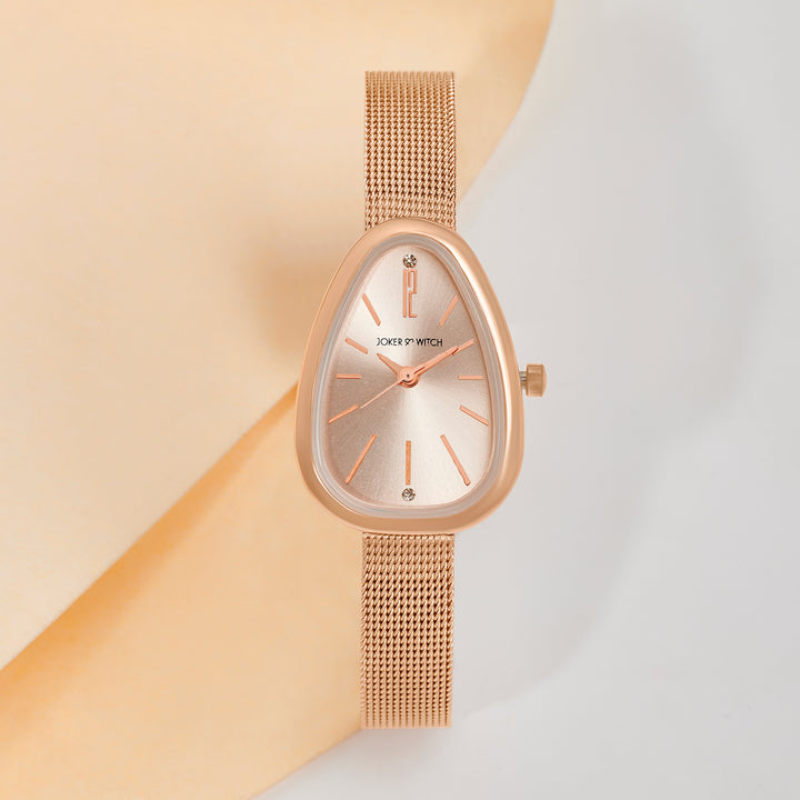 Maris Rose Gold Small Oval Dial Mesh Strap Women's Watch