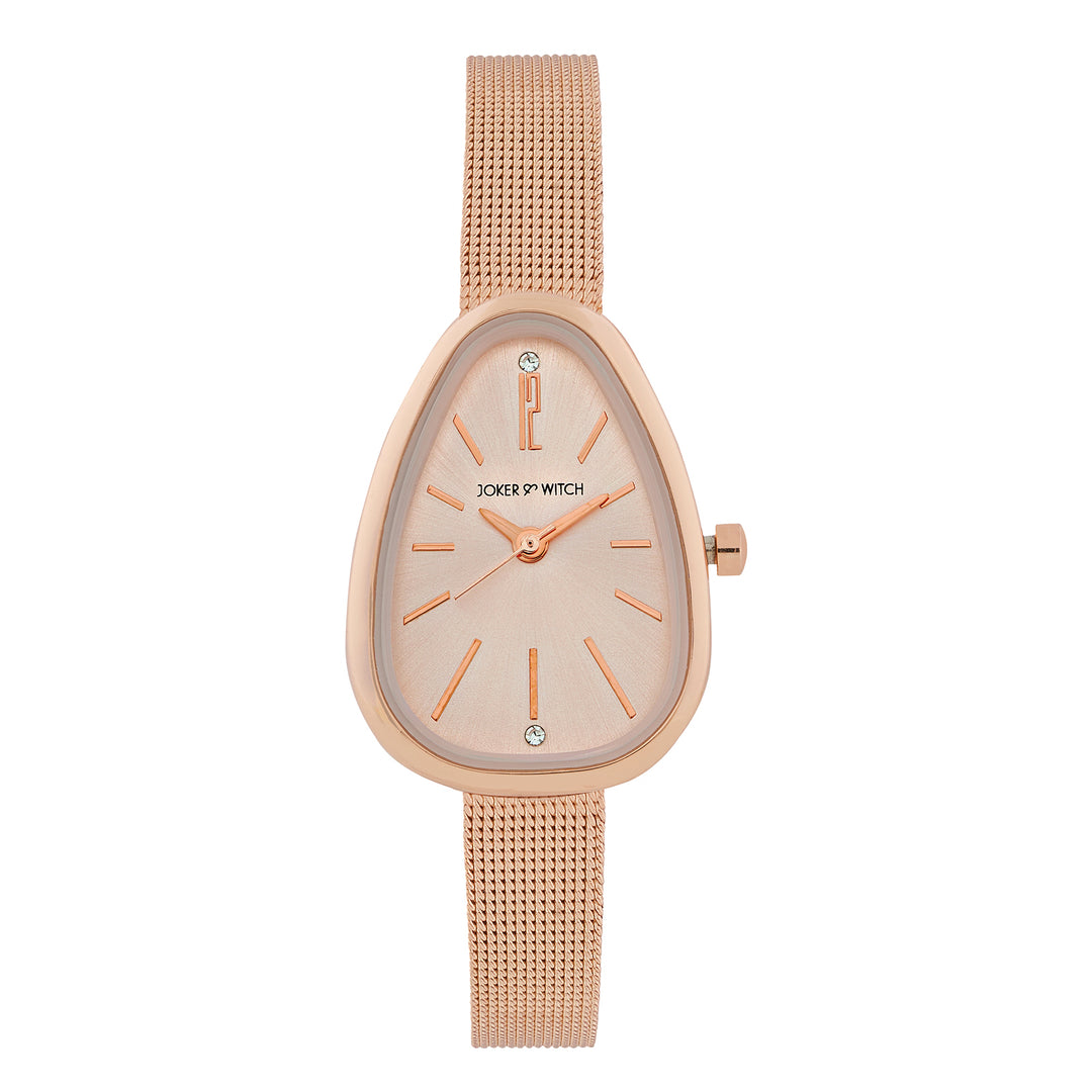 Maris Rose Gold Small Oval Dial Mesh Strap Women's Watch