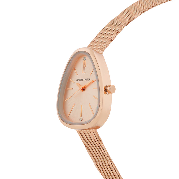 Maris Rose Gold Small Oval Dial Mesh Strap Women's Watch