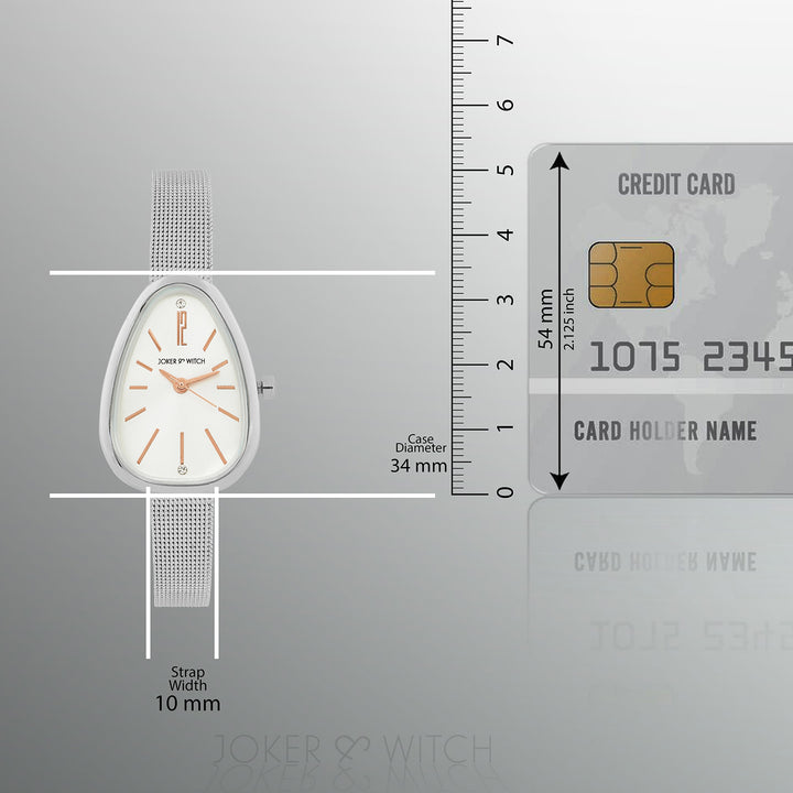 Maris White Small Oval Dial Silver Mesh Strap Women's Watch