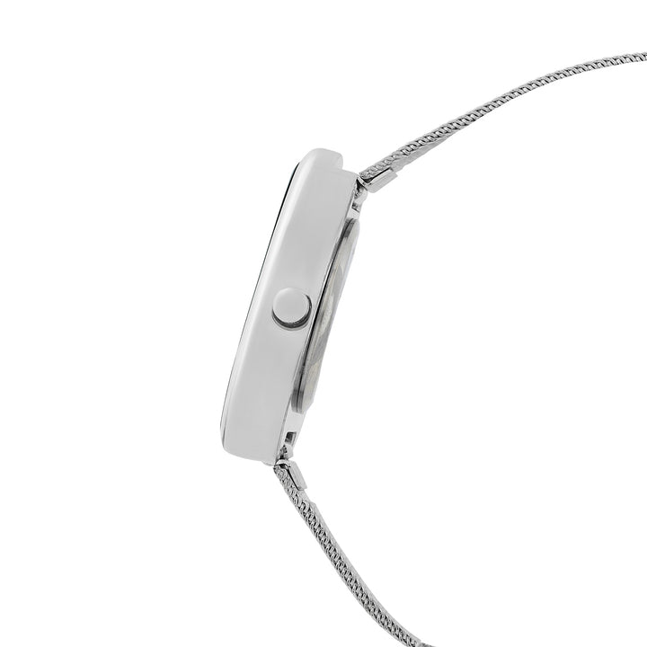 Maris White Small Oval Dial Silver Mesh Strap Women's Watch