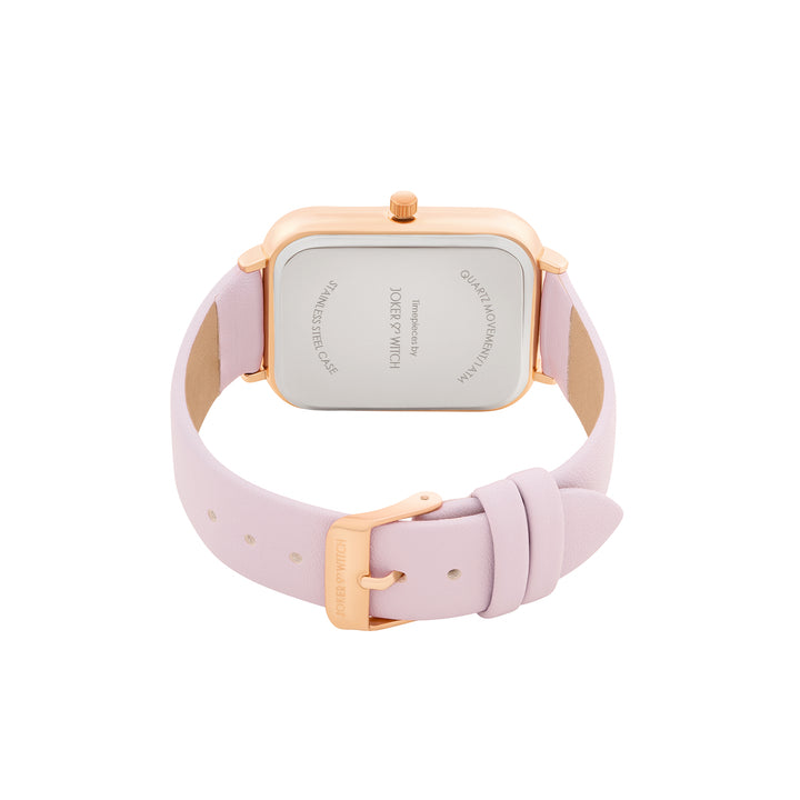 Utopia Lavender Large Rectangle Dial PU Strap Women's Watch