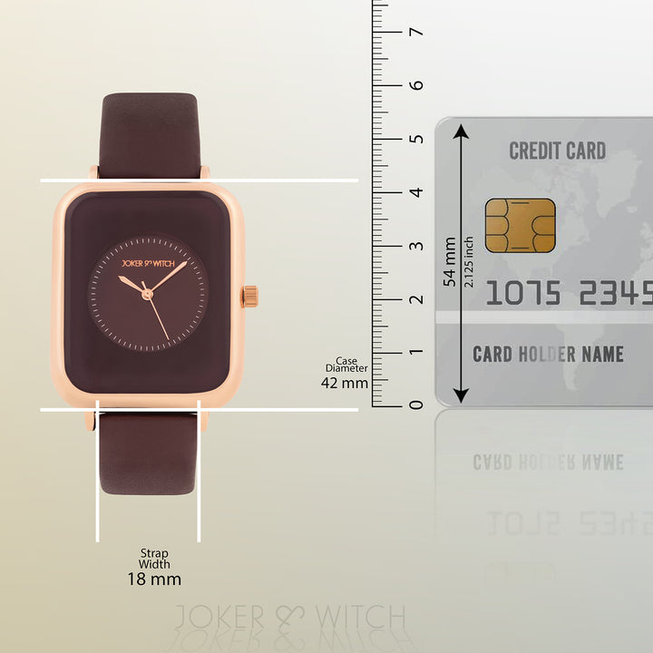 Utopia Maroon Medium Rectangle Dial Maroon PU Strap Women's Watch