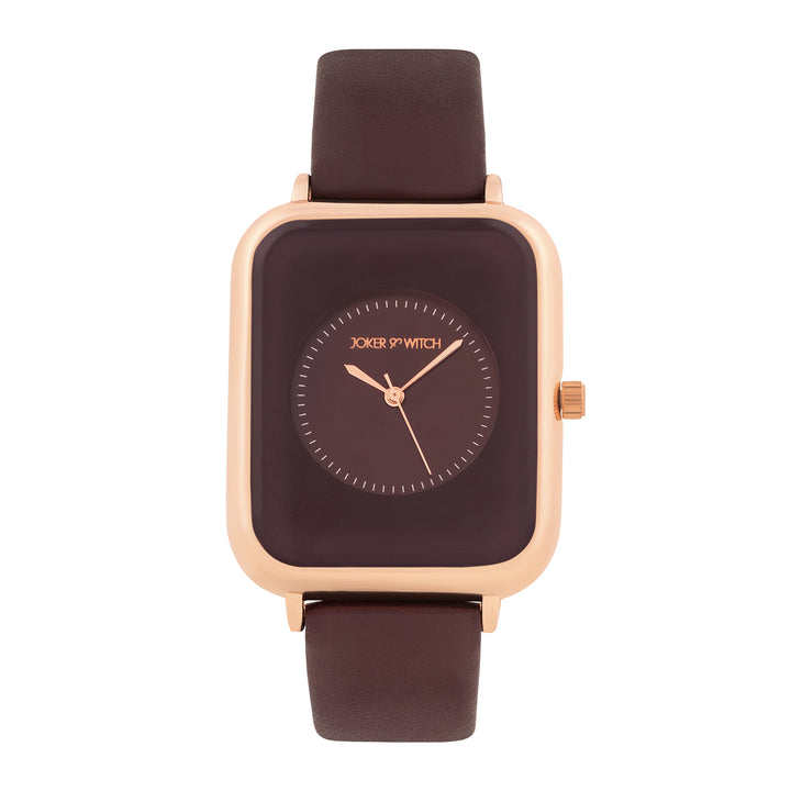 Utopia Maroon Medium Rectangle Dial Maroon PU Strap Women's Watch