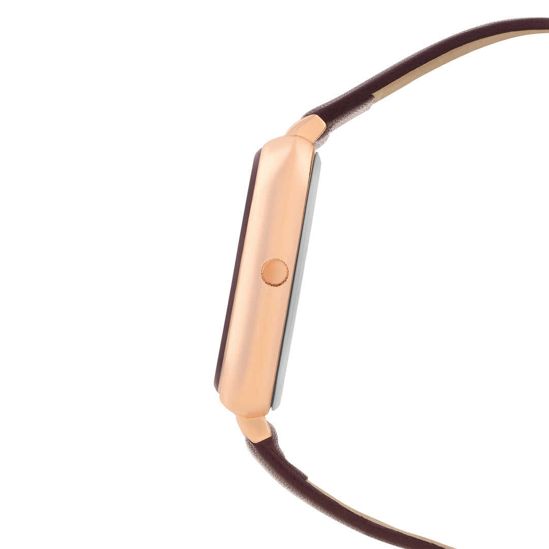 Utopia Maroon Medium Rectangle Dial Maroon PU Strap Women's Watch