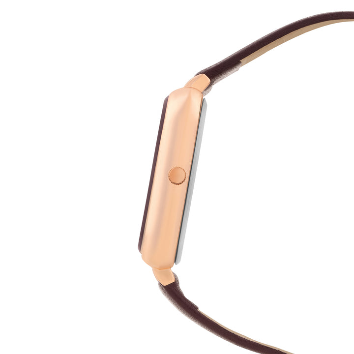 Utopia Maroon Medium Rectangle Dial Maroon PU Strap Women's Watch