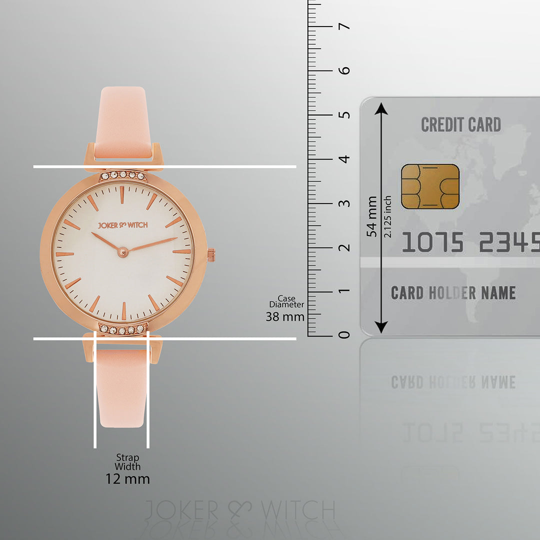 Petite White Medium Dial Pink PU Strap Women's Watch