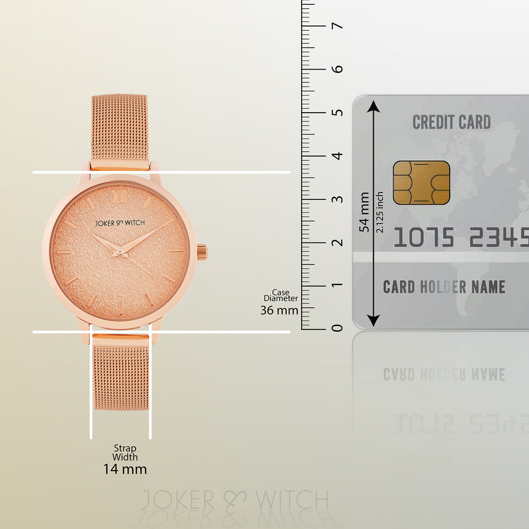 Kathy Rose Gold Medium Dial Mesh Strap Women's Watch