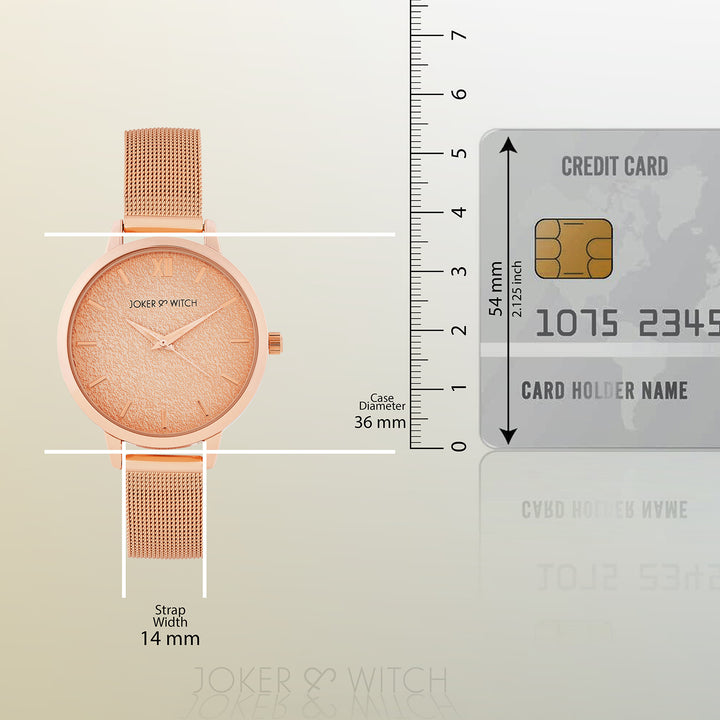 Kathy Rose Gold Medium Dial Mesh Strap Women's Watch