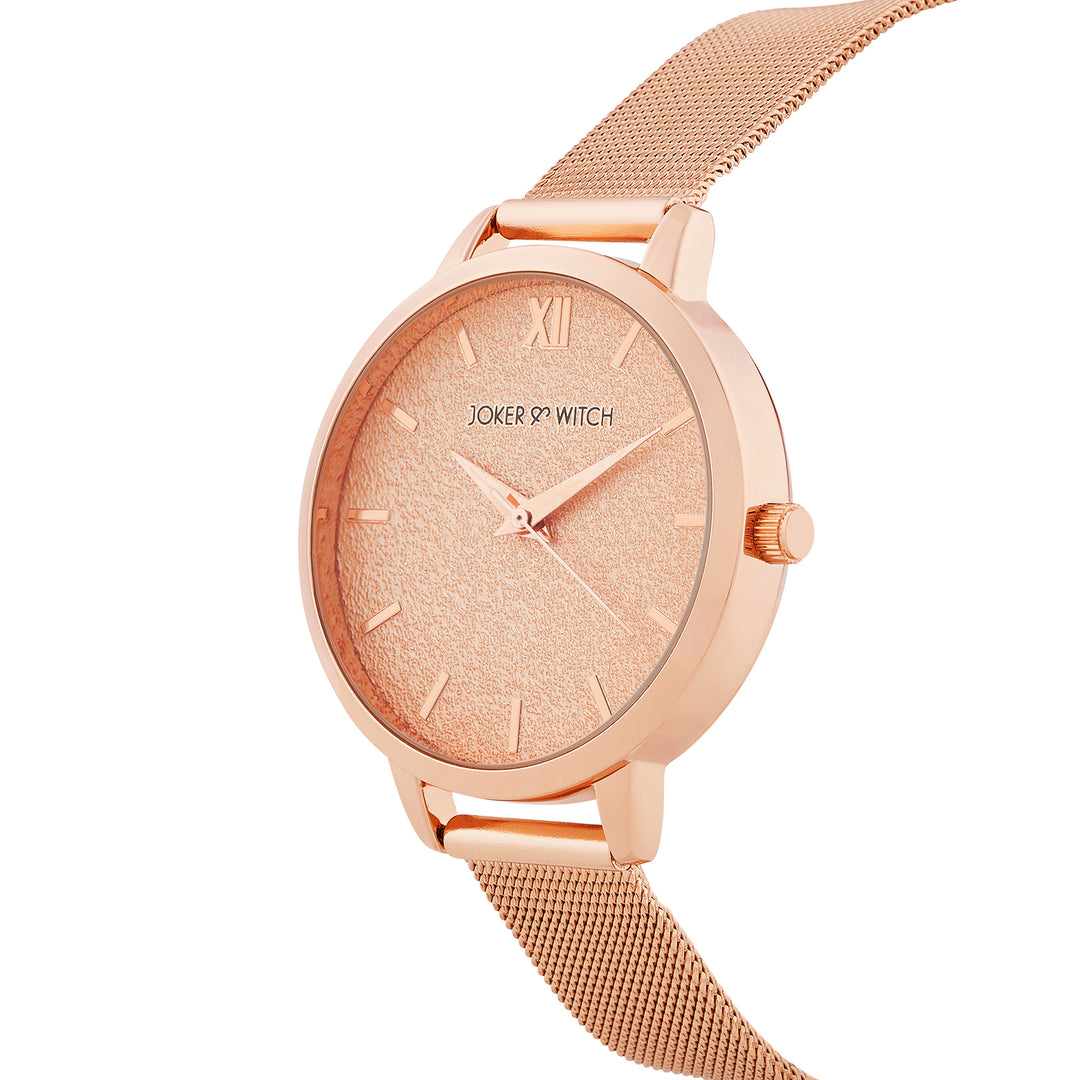 Kathy Rose Gold Medium Dial Mesh Strap Women's Watch