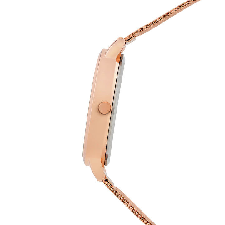 Kathy Rose Gold Medium Dial Mesh Strap Women's Watch