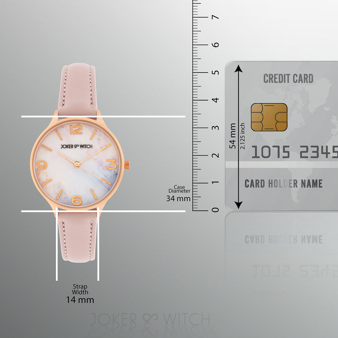 Elysian Multicolor Medium Dial Pink PU Strap Women's Watch