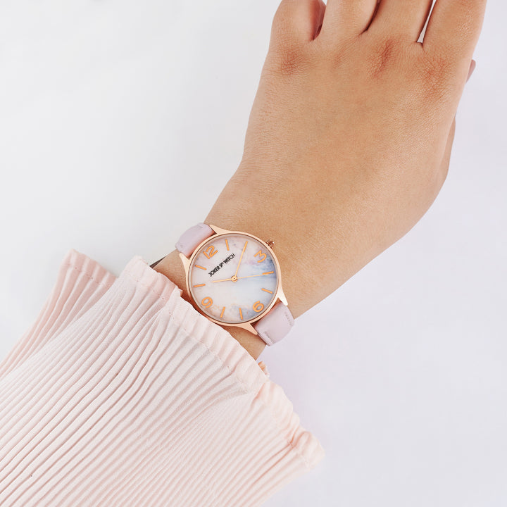 Elysian Multicolor Medium Dial Pink PU Strap Women's Watch