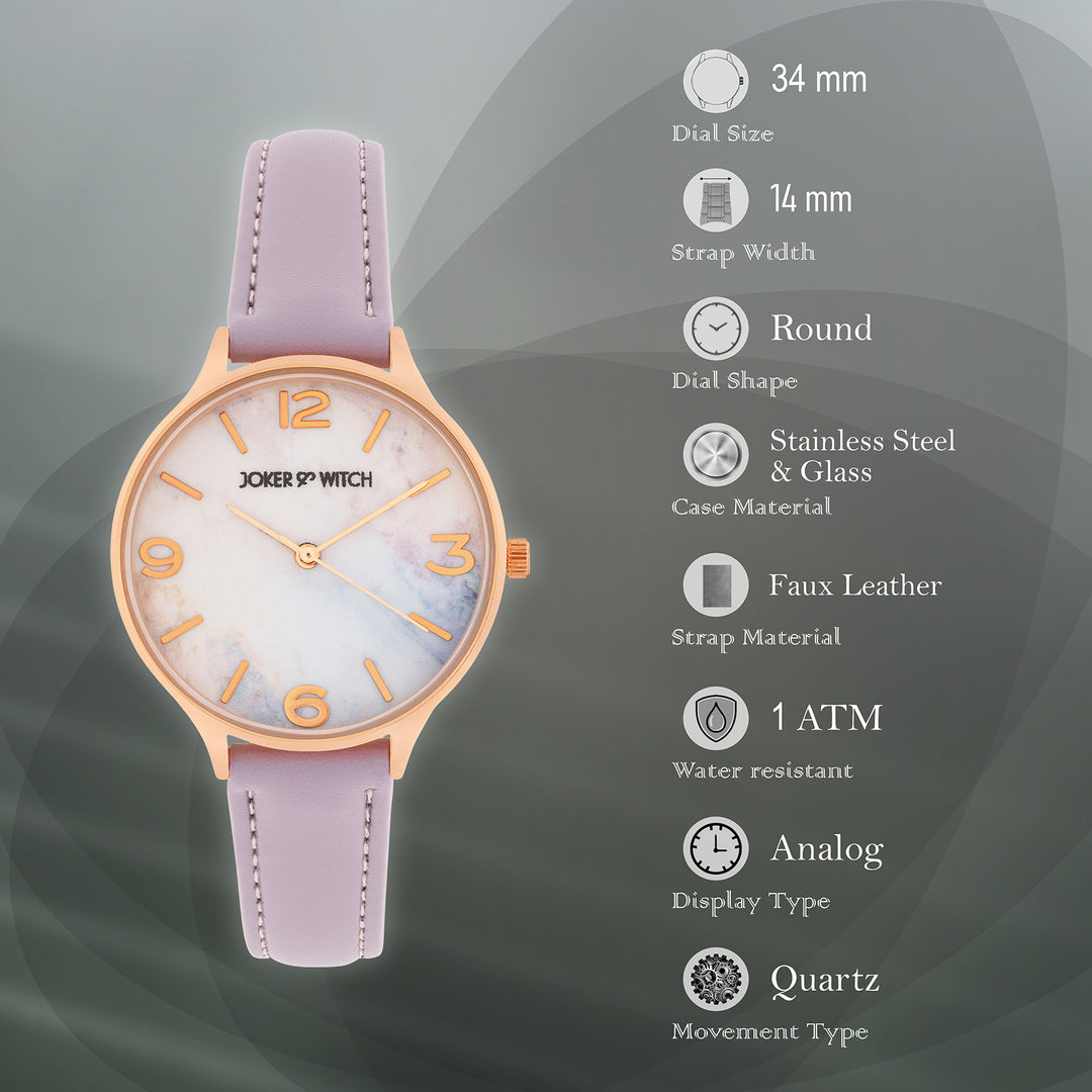 Elysian Medium Dial Lavender PU Strap Women's Watch