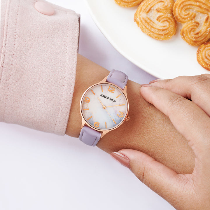 Elysian Medium Dial Lavender PU Strap Women's Watch