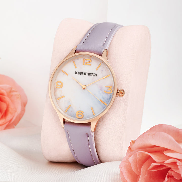 Elysian Medium Dial Lavender PU Strap Women's Watch