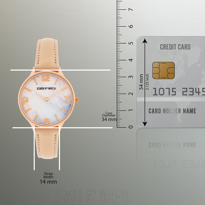 Elysian Multicolor Medium Dial Beige PU Strap Women's Watch