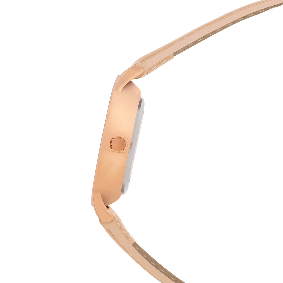 Elysian Multicolor Medium Dial Beige PU Strap Women's Watch