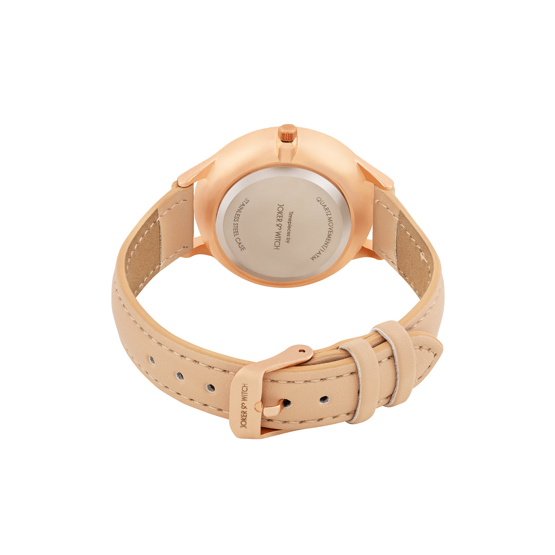 Elysian Multicolor Medium Dial Beige PU Strap Women's Watch