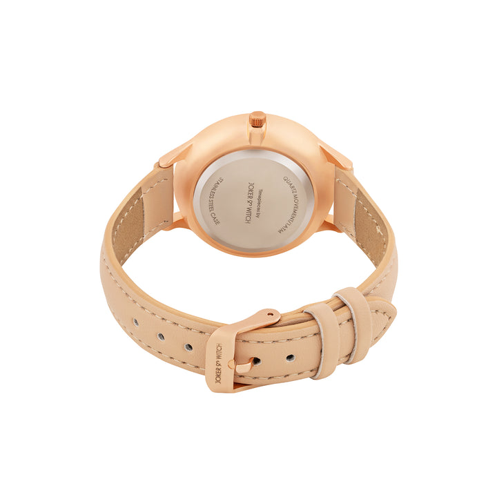 Elysian Multicolor Medium Dial Beige PU Strap Women's Watch