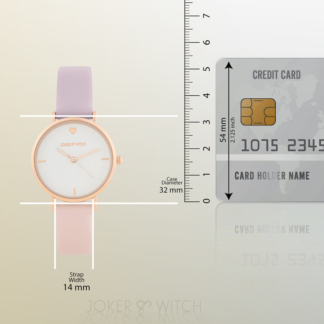 Aurora White Medium Dial Lavender PU Strap Women's Watch