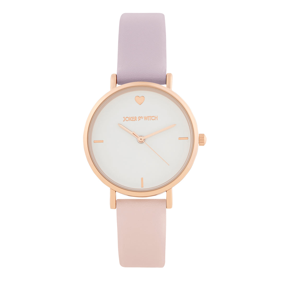 Aurora White Medium Dial Lavender PU Strap Women's Watch