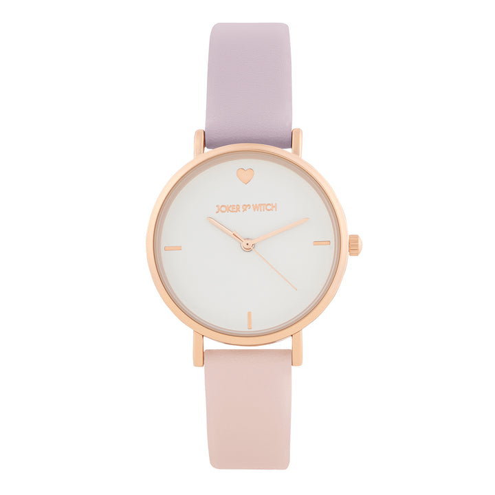 Aurora White Medium Dial Lavender PU Strap Women's Watch