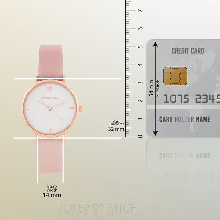 Aurora White Medium Dial Pink PU Strap Women's Watch