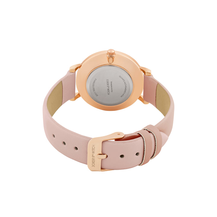 Aurora White Medium Dial Pink PU Strap Women's Watch