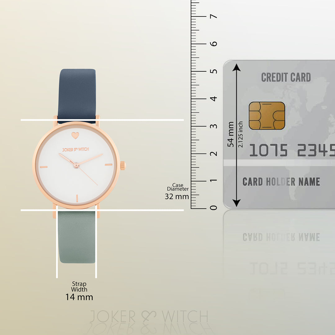 Aurora White Medium Dial Blue PU Strap Women's Watch