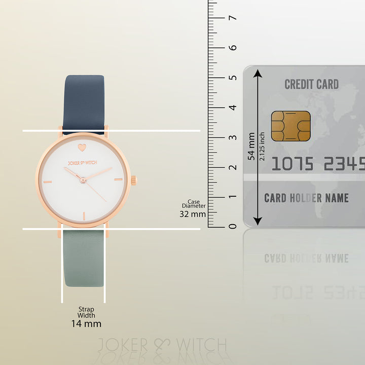 Aurora White Medium Dial Blue PU Strap Women's Watch