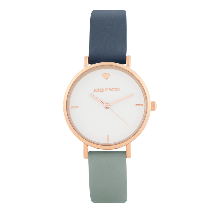 Aurora White Medium Dial Blue PU Strap Women's Watch