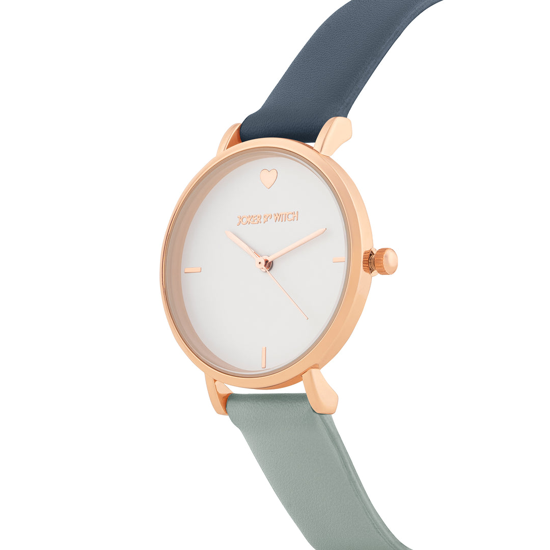 Aurora White Medium Dial Blue PU Strap Women's Watch