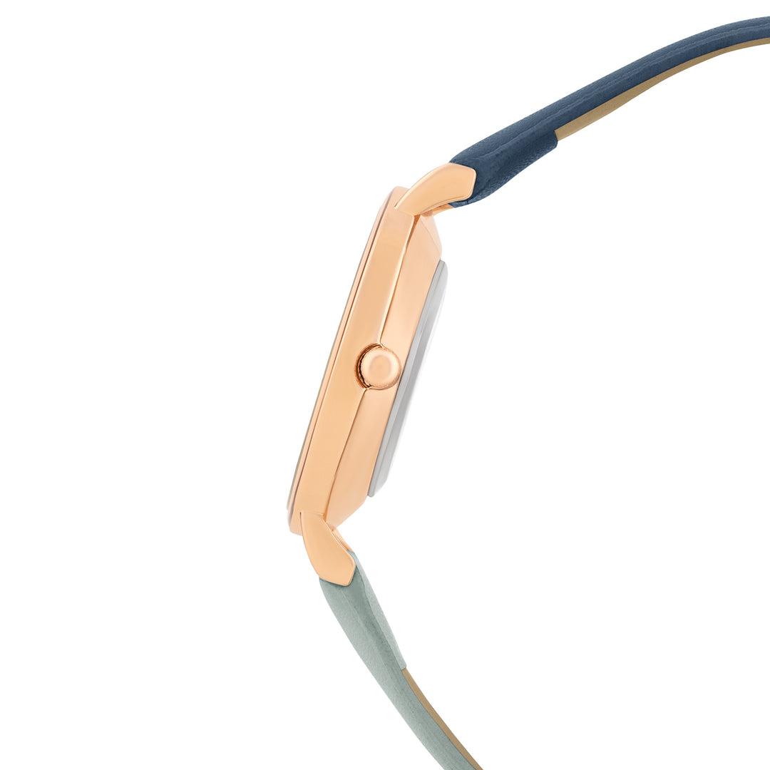 Aurora White Medium Dial Blue PU Strap Women's Watch