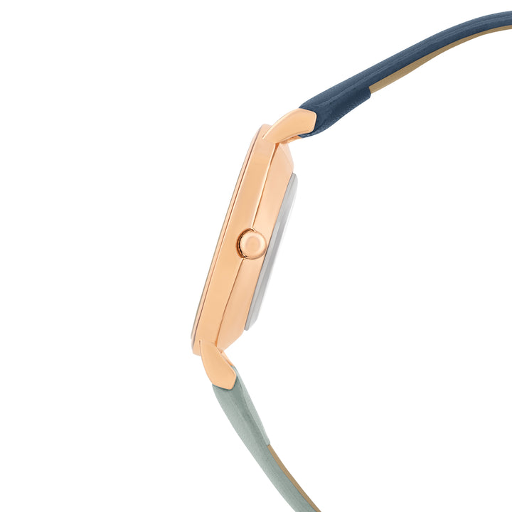 Aurora White Medium Dial Blue PU Strap Women's Watch