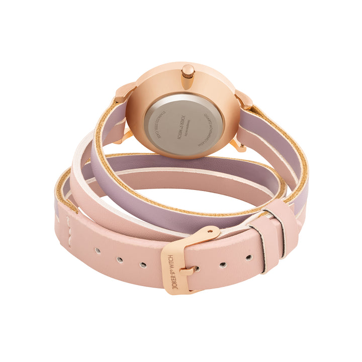 Eventide White Medium Dial Lavender PU Wrap Around Strap Women's Watch