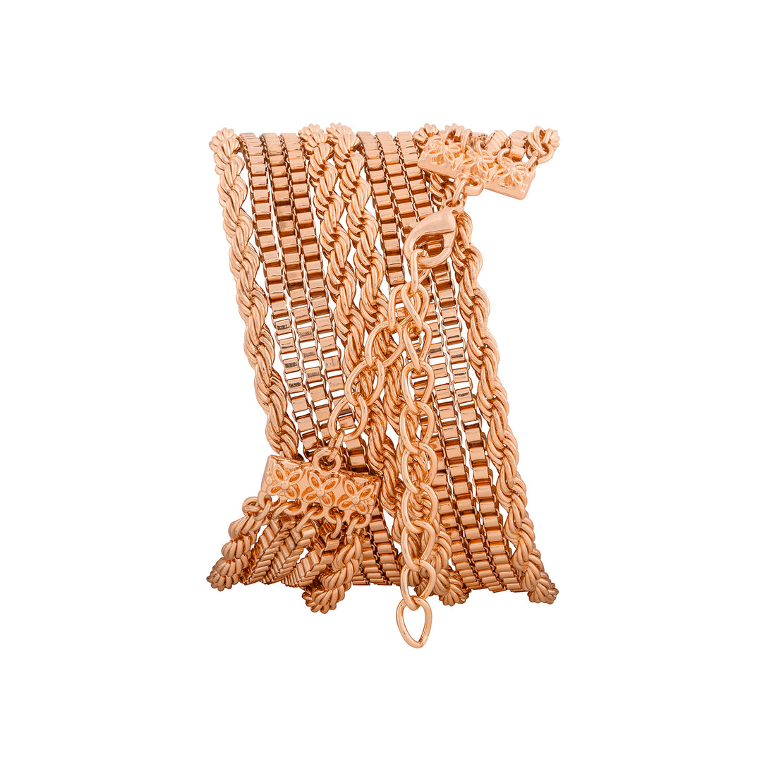 Eltina Rose Gold Small Dial Chain Wrap Around Strap Women's Watch