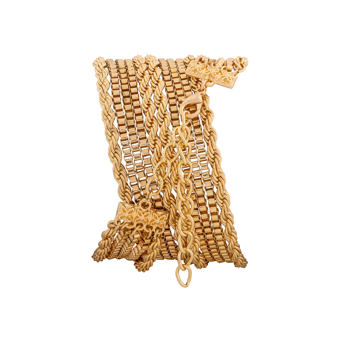 Eltina Gold Small Dial Chain Wrap Around Strap Women's Watch